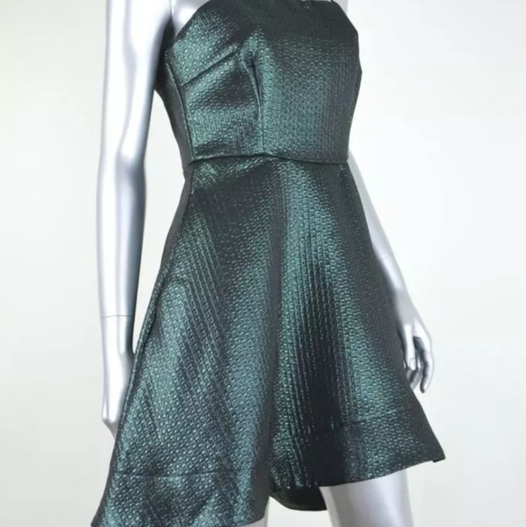AQUA Green metallic dress - Picture 2 of 3
